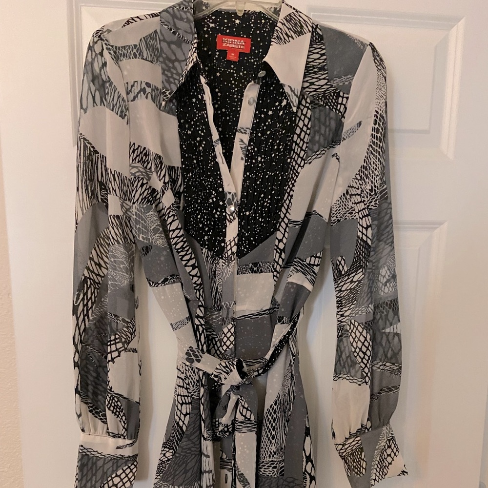 Cute hi low button up shirt dress